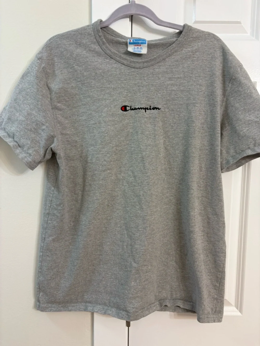 Champion Heather Gray Crewneck T-Shirt with Tag - Picture 1 of 10